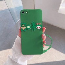 Zebana Apple iPhone 8 Uyumlu Kılıf Love Bear Silikon Kılıf Açık Yeşil