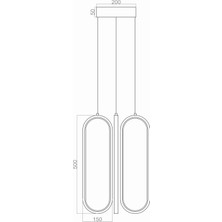 voxlamp lighting solutions Brilliant 3'Lü 50 x 15  cm  Sarkıt Led Avize