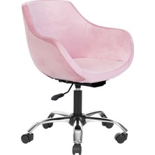 Marka Dizayn Krom Metal Ayaklı Ofis Çocuk Odası Çalışma Sandalyesi (Ayarlanılabilir) Monoko