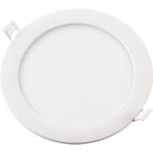 ZMR Yuvarlak LED Panel 12W Beyaz Kasa Beyaz Işık 6500K