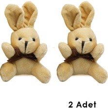 Dudu Kids 2 Adet Peluş Tavşan Anahtarlık 13 cm Açıkkahve - Oyuncak Tavşan Çanta Süsü - Doğum Günü