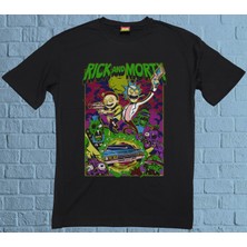 Bu Tshirt Rıck And Morty' Temalı Ön Yüz Baskılı Street Wear Oversize Unisex Tişört