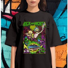 Bu Tshirt Rıck And Morty' Temalı Ön Yüz Baskılı Street Wear Oversize Unisex Tişört