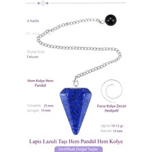 Sertifikalı Lapis Lazuli Taşı Pandül Sarkaç Hem Pandül - Hem Kolye