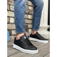 Bpm BA0323 Boa Kalın Tırtık Yüksek Taban Siyah Bağcıklı Spor Erkek Ayakkabı