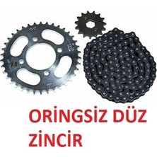 Aras Moto Bajaj Pulsar Ns 150-NS 160-AS 150 Zincir Dişli Seti Kaliteli (Oringsiz Düz Zincir)Arasmoto