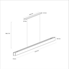 Woodlight Ahşap Aydınlatma Lineer 3000K(GÜN Işığı) Sarkıt LED Armatür Linear Aydınlatma