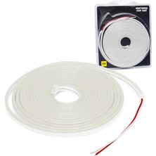 Ayt Powermaster 12 Volt 5 Metre Silikonlu Beyaz Neon LED Işık Şerit Su Geçirmez Hortum LED Esnek Tabela Işık