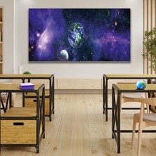 Gaagart Panoramik Kanvas Duvar Tablosu Mor Uzay Sistemi