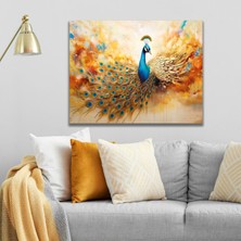 Gaagart Tekli Yatay Kanvas Duvar Tablosu Uv Baskı Tavus Kuşu Görseli