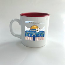 Mor Mürekkep Kudüs Islam'ındır Baskılı Kırmızı Multi Kupa