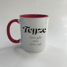 Mor Mürekkep Teyze Baskılı Kırmızı Mega Kupa