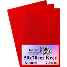 Artlantis Kırmızı Keçe 50 x 70 cm 2 0 mm 3 Adet Renkli Hobi Keçesi Elişi Keçesi