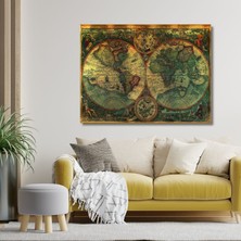 Gaagart Tekli Yatay Kanvas Tablo Yüksek Kalite Eski Dünya Haritası