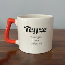 Mor Mürekkep Teyze Baskılı Turuncu Kulplu D Kupa