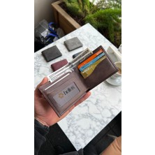 Derius Texas Vintage Kahve Hakiki Deri Kişiye Özel İsim Baskılı Erkek Cüzdanı(KULLANIŞLI MODEL)
