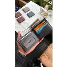 Derius Texas Vintage Siyah Hakiki Deri Kişiye Özel İsim Baskılı Erkek Cüzdanı(KULLANIŞLI MODEL)