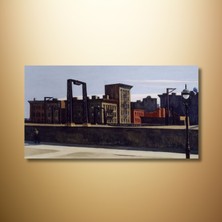 Gaagart Panoramik Kanvas Tablo Edward Hopper Manhattan Bridge Loop