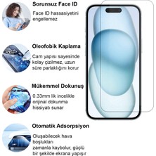 CepStok Apple iPhone 15 Kırılmaz Cam Şeffaf 0.3mm Kılıf Dostu Temperli Ekran Koruyucu