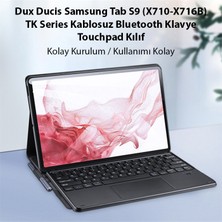 Dux Ducis Samsung Tab S9 (X710-X716B) Tk Series Kablosuz Bluetooth Klavye Touchpad Kılıf