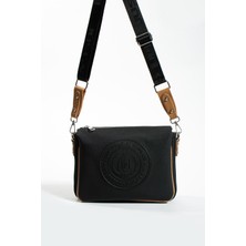 Just Polo Orta Boy Kalın Askılı Günlük Çapraz Çanta Kadın Omuz Çantası 6012 Siyahtaba