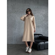 Elif Özbey Taş Kapşonlu Sweat Elbise