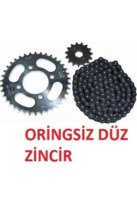 Aras Moto Bajaj Discover 150 F- 150 S Zincir Dişli Seti Kaliteli (Oringsiz Düz Siyah Zincir) Arasmoto