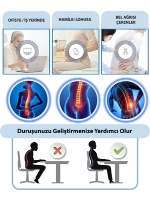 Akselife Visco Ortopedik Bel Sırt Minderi Sandalye Ofis Bel Minderi Bel Destek Yastığı