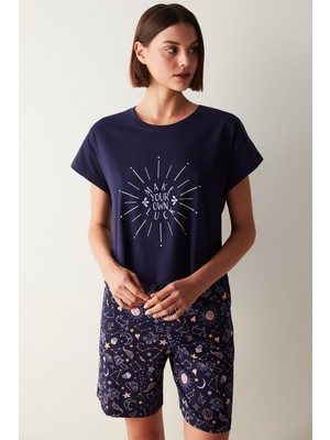 Penti Zodiac Lacivert Tişört Pijama Üstü