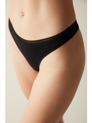 Penti Easy Cotton Trim Siyah Tanga Külot