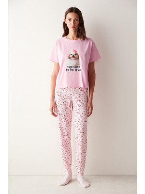 Penti Think Pink Tişört Pijama Üstü
