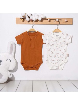 Tiffany Baby Wheat Theme 2'li Yarım Kollu Bebek Body 53008