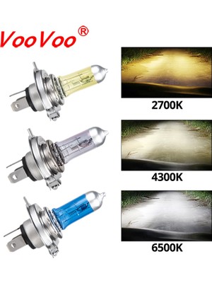 Xiyu Shop H7 Stili 1 Adet 4300K Voovoo Araba Işık H4 H7 Oto Halojen Lambalar Ampul Sis Farları 100W 2700K 4300K ​​6000K 12V Motercycle Araba Halojen Ampul Ampul Voiture (Yurt Dışından)