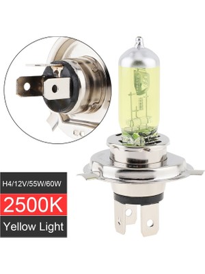 Xiyu Shop H4 55W 2500K Sarı Halojen Lambalar 12V H1 H3 Hk Sarı Işık Süper Parlak Otomatik Ön Far Sis Ampulü Araba Işık Kaynağı Otopark (Yurt Dışından)