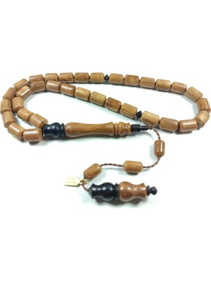 İskeçe Tesbih Mustafa Uysal Usta Işi Imzalı Abanoz Kombinli Kuka Sertifikalı No 3895