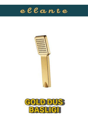 Ellante Gold Duş Başlıgı ve Gold Paslanmaz Kopmaz Patlamaz Kaliteli Duş Hortumu Gold Duş Seti - 150 cm