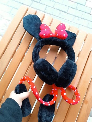 EyER Shoping Kulakları Hareket Eden Sesli Peluş Minnie Mause Kulaklık Taç