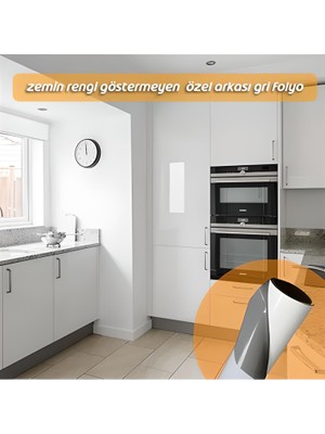 Kıraç Parlak Beyaz Arkası Gri Lake Görünüm Yapışkanlı Kaplama Folyosu