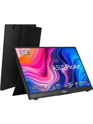 ASUS 14" Dokunmatik IPS PROART PA148CTV 5MS 60Hz USB-C/mHDMI Grafik Tasarım Taşınabilir Monitör (1920 X 1080)