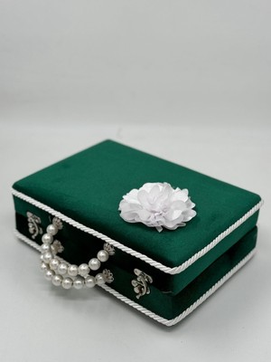 Mercan Ahşap Kadife Kaplı Bayan Kuran Seti