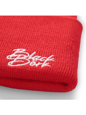 Black Börk  V1 Akrilik See You Later Never - 2 Kod Logolu Unisex Kırmızı Bere (Beanie)