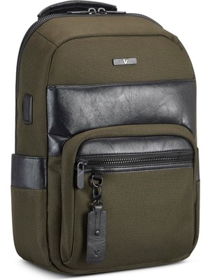 Roncato Unisex Evrak Çantası 41226157 Roncato Zaıno Slım 1 Comp. (Pc 14"/tablet/usb) Nevada Verde Mıl.