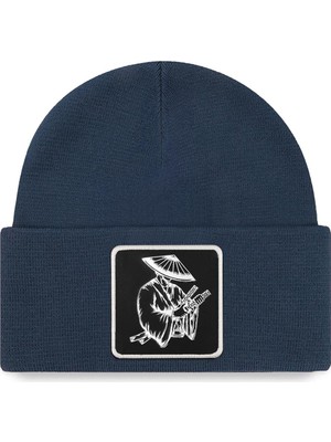 Black Börk  V1 Akrilik Samuray - 13SB Kod Logolu Unisex Indigo Bere (Beanie)