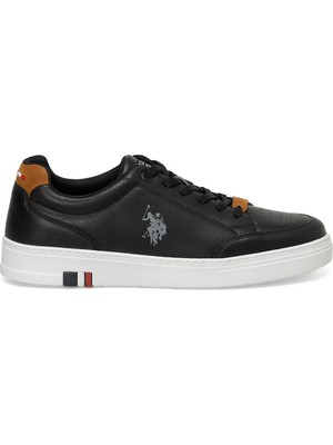 U.S. Polo Assn. Noah 4fx Siyah Erkek Sneaker Suni Deri Düz Taban Yapısı ile Konforlu Kullanım