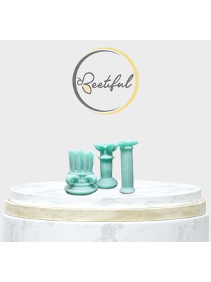Beetiful Dekoratif Sütun Turkuaz Mum (Kokulu)