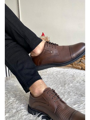 Enes Klasik Bağcıklı Spor Taban  Deri Ortopedik Günlük Her Mevsim Erkek Ayakkabı