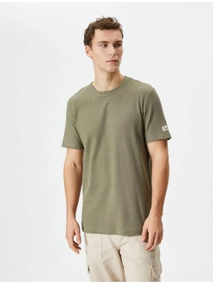 Koton 4SAM10074HK Koton Erkek T-Shirt Haki