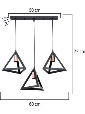 Ag Light Design Siyah Sarkıt Avize Salon Mutfak Koridor Yatak Odası Lamba