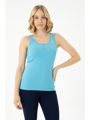 U.S. Polo Assn. Kadın Turkuaz Tişört Basic 50262673-VR093