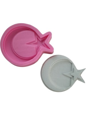 Morlalem Ay Yıldız Bayrak Pano Süsü Süslemesi Silikon Kalıp K-1041